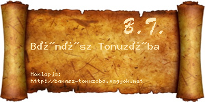 Bánász Tonuzóba névjegykártya